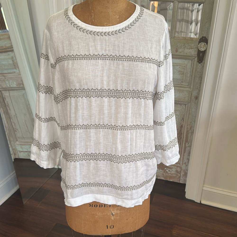 J Jill love linen blouse size small